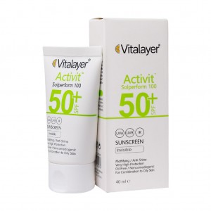 کرم ضد آفتاب SPF50 پوست چرب اکتی ویت ویتالیر 40 میلی لیتر(بی رنگ)