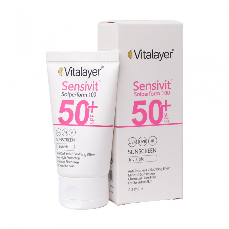 کرم ضد آفتاب SPF50 پوست حساس ویتالیر 50 میلی لیتر(بی رنگ)