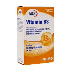 قرص ویتامین B3 250 میلی گرم یوروویتال 60 عدد